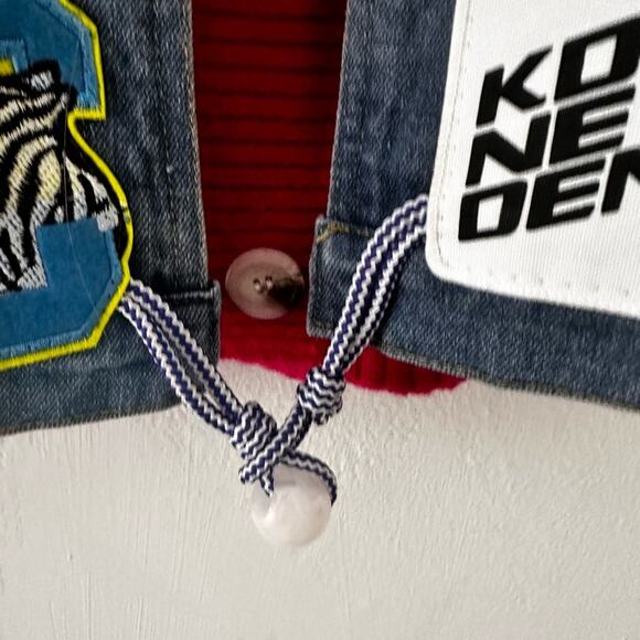 Denim Stitching Cardigan Sweater Loose
Knitted For Women halloween - Picture 10 of 14